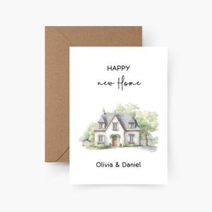 Einweihungskarte personalisiert, Karte zum Einzug, Aquarell, Strukturpapier, Postkarte, Happy new home, Einzugsgeschenk, Einweihungsparty