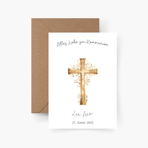 Carte de communion personnalisée A6, carte de communion, félicitations communion, cadeau de confirmation, cadeau de communion