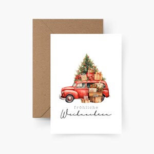 Weihnachtskarte fröhliche Weihnachten A6, Aquarell, Strukturpapier, Kartenset Weihnachten, Weihnachten, Weihnachtspost, Postkarte, X-mas