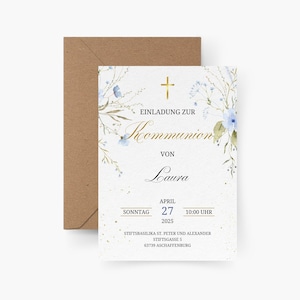 Invitation de communion personnalisée A6, carte de communion, félicitations communion, cadeau de confirmation, cadeau de communion