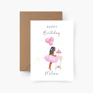 Geburtstagskarte Mädchen personalisiert mit Namen A6, Karte Geburtstag, Happy Birthday, Kindergeburtstag, Glückwunschkarte, Grußkarte