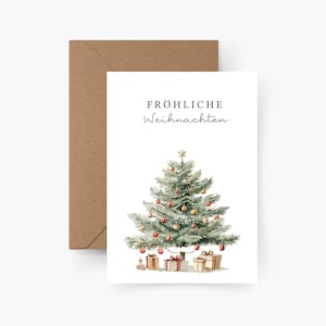 Cartolina di Natale buon Natale A6, acquerello, carta ruvida, set di carte Natale, Natale, posta natalizia, cartolina, Natale