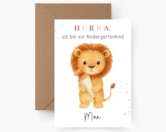 Kindergarten card personalized with name, card for the start of kindergarten, card for daycare child A6, finally a kindergarten child, affirmation card