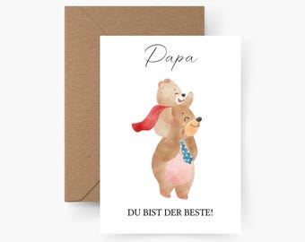 Cadeau fête des pères, carte fête des pères, cadeau papa, meilleur papa, carte anniversaire papa, cadeau anniversaire, cadeau fête des pères