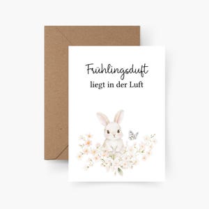 Hase Frühlingsduft, Aquarell, Strukturpapier, Kartenset Ostern, Umschläge, Osternest, Ostergruß, Postkarte, Osterkarten, Oster Karte