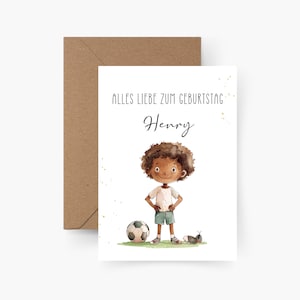 Geburtstagskarte Fußballer personalisiert mit Namen A6, Geburtstagskarte Kind, Happy Birthday, Kindergeburtstag, Geburtstagskarte Junge