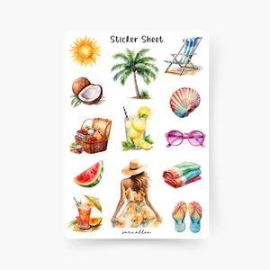 Strand Urlaub 2 Sticker Sheet, Urlaub, Reisetagebuch, Sommer, Ausflug, Städtereise, Strand, Meer, Beach