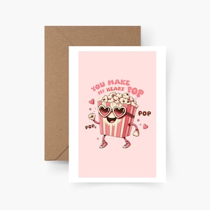 You make my heart pop Valentinstagskarte A6, Liebe, Postkarte, Valentinskarte, Jahrestag, Hochzeitstag, Liebe Tinder, Valentinstag
