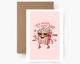 Haces que mi corazón estalle Tarjeta de San Valentín A6, amor, postal, tarjeta de San Valentín, aniversario, aniversario de boda, amor Tinder, Día de San Valentín