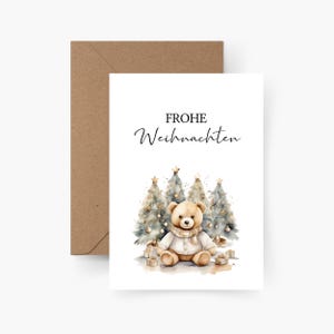 Cartolina di Natale Buon Natale A6, acquerello, carta ruvida, set di carte Natale, Natale, posta di Natale, cartolina, Natale
