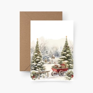 Biglietto di Natale con motivo invernale A6, acquerello, set di cartoline di Natale, Natale, posta di Natale, cartolina, Natale, Buon Natale