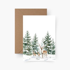Weihnachtskarte Winter Motiv A6, Kartenset Weihnachten, Weihnachten, Weihnachtspost, Postkarte, X-mas, Frohe Weihnachten, Aquarell