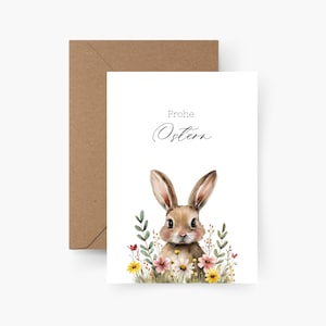 Coniglietto di Pasqua Biglietto di Pasqua, acquerello, carta strutturata, set di biglietti di Pasqua, buste, nido di Pasqua, auguri di Pasqua, cartolina, biglietti di Pasqua, biglietto di Pasqua