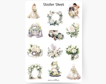 Hochzeit 2 Sticker Sheet, Sticker MR & MRS, Gästebuch, heiraten, Hochzeitsgeschenk, Hochzeitsplanung, Hochzeitseinladung, JGA, Brautpaar