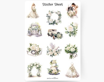Wedding Sticker Sheet, Sticker MR & MRS, guest book, getting married, wedding gift, wedding planning, wedding invitation, JGA, bride and groom