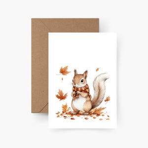 Biglietto scoiattolo A6, biglietto animale, cartolina animali della foresta acquerello, carta ruvida, biglietto d'auguri riccio, biglietto proprio così