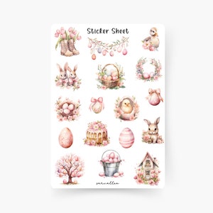 Ostern Sticker Sheet, Frühling, Tulpen, Sommer, Ausflug, Blumen, Frühling Sticker, Osterhasen, Frohe Ostern, Ostereier, Osterdeko