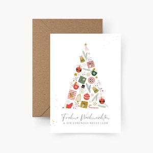 Cartolina di Natale Buon Natale A6, acquerello, carta ruvida, set di carte Natale, Natale, posta di Natale, cartolina, Natale