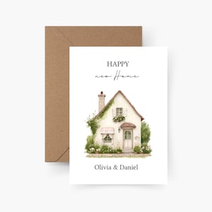 Einweihungskarte personalisiert, Karte zum Einzug, Aquarell, Strukturpapier, Postkarte, Happy new home, Einzugsgeschenk, Einweihungsparty