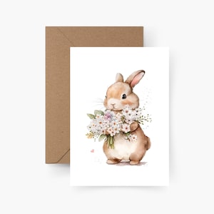 Coelhinho da Páscoa Cartão de Páscoa, aquarela, papel texturizado, conjunto de cartões de Páscoa, envelopes, ninho de Páscoa, saudação de Páscoa, cartão postal, cartões de Páscoa, cartão de Páscoa