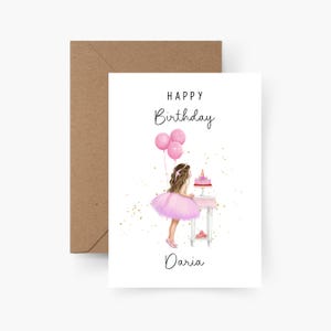 Geburtstagskarte Mädchen personalisiert mit Namen A6, Karte Geburtstag, Happy Birthday, Kindergeburtstag, Glückwunschkarte, Grußkarte