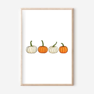 Kürbisse Poster A4, Herbst Bild, Herbst Poster, Poster Set, Wohnzimmer Poster, Typografie, Aesthetic, Kürbis Poster, Kürbis Wandbild, Deko