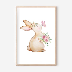 Póster de conejo A4, juego de pósteres, póster de conejo, mural de conejo, póster de animales, mural de animales, mural de conejo de Pascua