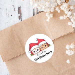 Frohe Weihnachten Sticker Katzen, Weihnachtssticker, Katzen Sticker, Geschenkaufkleber, Aufkleber Briefe, Weihnachtspost, Geschenkverpackung