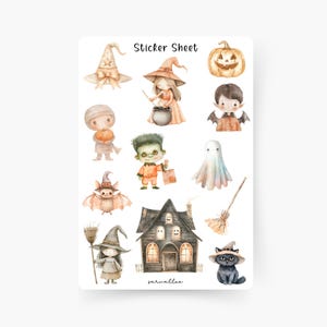 Halloween Time Sticker Sheet, Autumn, Pumpkin, Witch, Halloween, Scary, Halloween Time, Ghosts, Halloween Pumpkin, Trick or Treat