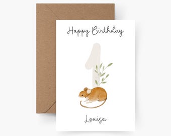 Birthday card for 1st birthday personalized with name A6, Happy Birthday, birthday card child, children's birthday