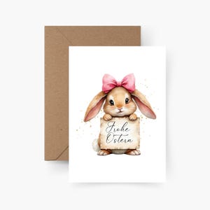 Coelhinhos Feliz Páscoa, aquarela, papel texturizado, conjunto de cartões de Páscoa, envelopes, cesta de Páscoa, saudação de Páscoa, cartão postal, cartões de Páscoa, cartão de Páscoa