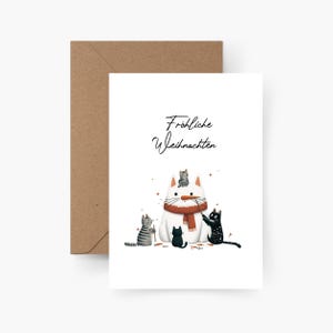 Cartolina di Natale buon Natale A6, acquerello, carta ruvida, set di carte Natale, Natale, posta natalizia, cartolina, Natale