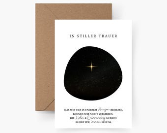 Mourning card In silent mourning A6, Mourning card child, Condolence card, Loss, Condolence card, My heartfelt condolences, Star child