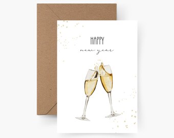 Happy New Year card A6, card set, New Year's Eve, New Year's greetings, postcard, New Year