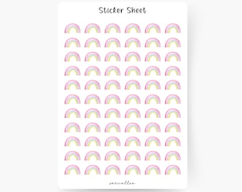 Mini Regenbogen Sticker Sheet, Bunter Regenbogen, Rainbow, Sommer, Kinder, Blumen, Geburtstag