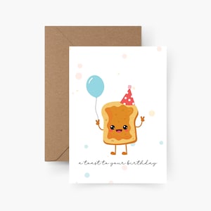 Biglietto d'auguri "un brindisi al tuo compleanno" A6, acquerello, carta ruvida, buon compleanno, compleanno tondo, auguri di compleanno, cartolina