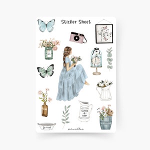 Frühlingszeit Sticker Sheet, Frühling, Tulpen, Sommer, Ausflug, Blumen