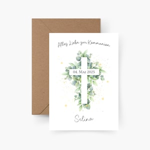 Karte zur Kommunion personalisiert A6, Kommunionskarte, Glückwünsche Kommunion, Geschenk zur Konfirmation, Geschenk zur Kommunion