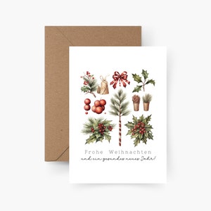 Cartolina di Natale Buon Natale A6, acquerello, carta ruvida, set di carte Natale, Natale, posta di Natale, cartolina, Natale