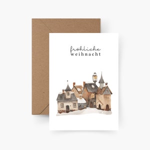 Cartolina di Natale Buon Natale A6, acquerello, carta ruvida, set di carte Natale, Natale, posta natalizia, cartolina, Natale