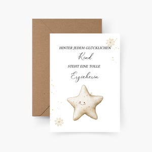 Carte de Noël pour éducateurs & enseignants - étoile A6, jeu de cartes Noël, Noël, courrier de Noël, carte postale