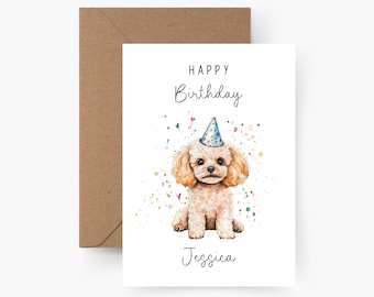 Personalized birthday card for dogs with name, A6 size, birthday card, Happy Birthday, children's birthday, greeting card, greeting card