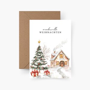 Kerstkaart Wonderful Christmas A6, kaartenset Kerstmis, Kerstmis, Kerstpost, ansichtkaart, Kerstmis