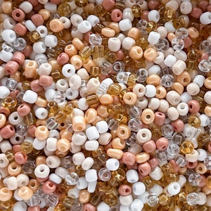 Mix Rocailles Beige Ø 4 mm * 50g * Glass beads * 6/0 * Bead mix (7.98EUR/100g), craft mix, pastel