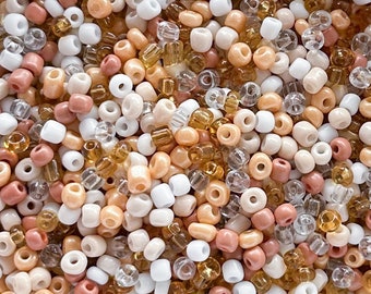 Mix Rocailles Beige Ø 4 mm * 50g * Perle di vetro * 6/0 * Mix di perline (7.98EUR/100g), mix artigianale, pastello