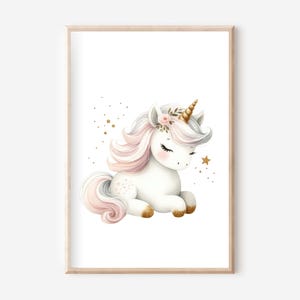 Póster de unicornio A4, set de pósteres, póster de unicornios, arte mural de unicornio, póster de animales, arte mural de animales
