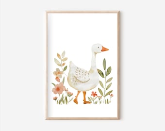 Goose Poster A4, Poster Set, Goose Poster, Goose Mural, Animal Poster, Animal Mural, Farm