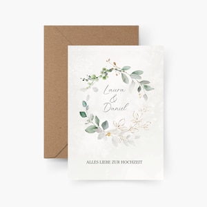 Carte de mariage, Joyeux mariage personnalisé, A6, mariés, cadeau de mariage, livre d'or de carte postale, se marier, planification de mariage