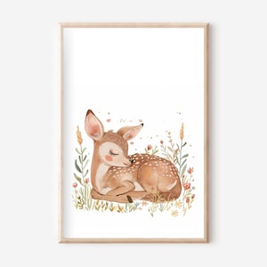 Póster de ciervo A4, juego de pósteres, mural de ciervo, póster de animales, mural de animales, granja,