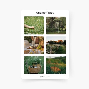 Cottagecore Sticker Sheet, Frühling, Tulpen, Sommer, Ausflug, Blumen, Frühlingszeit, Picknick, Sommer Abend